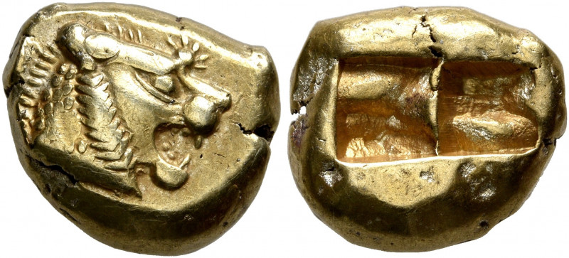 KINGS OF LYDIA. Alyattes to Kroisos, circa 610-546 BC. Trite (Electrum, 12 mm, 4...