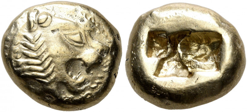 KINGS OF LYDIA. Alyattes to Kroisos, circa 610-546 BC. Trite (Electrum, 12 mm, 4...