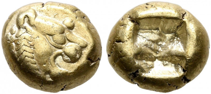 KINGS OF LYDIA. Alyattes to Kroisos, circa 610-546 BC. Hemihekte – 1/12 Stater (...