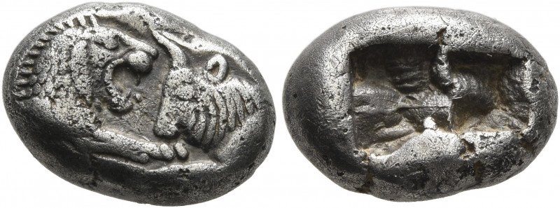 KINGS OF LYDIA. Kroisos, circa 560-546 BC. 1/3 Stater (Silver, 19 mm, 3.47 g), S...