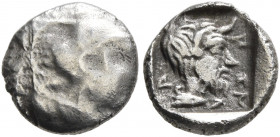 DYNASTS OF LYCIA. Uncertain dynast, 5th century BC. Obol (Silver, 8 mm, 0.51 g, 2 h). Female head to right within linear square. Rev. [...]&#66180;[.....