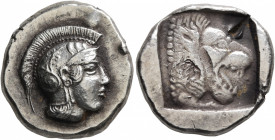 DYNASTS OF LYCIA. Uncertain dynast, circa 440-400 BC. Stater (Silver, 21 mm, 8.33 g, 10 h), uncertain mint. Head of Athena to right, wearing crested A...