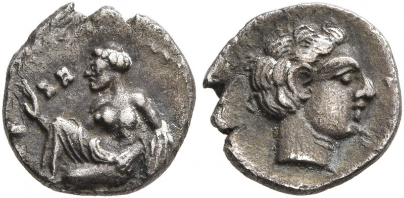 CILICIA. Tarsos. Tiribazos, satrap of Lydia, 388-380 BC. Obol (Silver, 9 mm, 0.5...