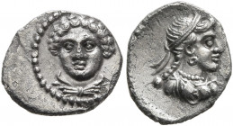 CILICIA. Tarsos. Tarkumuwa (Datames), satrap of Cilicia and Cappadocia, 384-361/0 BC. Obol (Silver, 11 mm, 0.69 g, 9 h). Head of a female facing sligh...