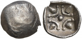 ASIA MINOR. Uncertain. Late 5th to 4th century BC. Tetartemorion (Silver, 7 mm, 0.17 g). Uncertain design. Rev. Stellate pattern. Klein -. Rosen -. Sa...