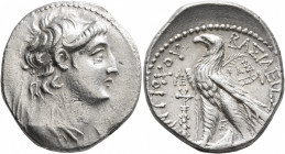 SELEUKID KINGS OF SYRIA. Antiochos VII Euergetes (Sidetes), 138-129 BC. Tetradrachm (Silver, 29 mm, 13.95 g, 12 h), Phoenician standard, Tyre, SE 177 ...