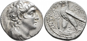 SELEUKID KINGS OF SYRIA. Antiochos VII Euergetes (Sidetes), 138-129 BC. Tetradrachm (Silver, 27 mm, 14.09 g, 12 h), Phoenician standard, Tyre, SE 176 ...