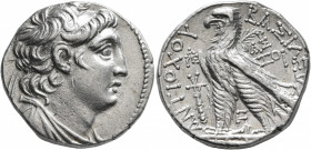 SELEUKID KINGS OF SYRIA. Antiochos VII Euergetes (Sidetes), 138-129 BC. Tetradrachm (Silver, 26 mm, 14.00 g, 12 h), Phoenician standard, Tyre, SE 177 ...