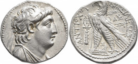 SELEUKID KINGS OF SYRIA. Antiochos VII Euergetes (Sidetes), 138-129 BC. Tetradrachm (Silver, 28 mm, 14.19 g, 12 h), Phoenician standard, Tyre, SE 177 ...