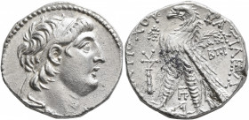 SELEUKID KINGS OF SYRIA. Antiochos VII Euergetes (Sidetes), 138-129 BC. Tetradrachm (Silver, 26 mm, 13.86 g, 12 h), Phoenician standard, Tyre, SE 182 ...