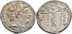 SELEUKID KINGS OF SYRIA. Antiochos VIII Epiphanes (Grypos), 121/0-97/6 BC. Tetradrachm (Silver, 30 mm, 16.67 g, 12 h), Ake-Ptolemais, circa 121-113. D...