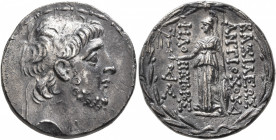 SELEUKID KINGS OF SYRIA. Antiochos IX Eusebes Philopator (Kyzikenos), 114/3-95 BC. Tetradrachm (Silver, 27 mm, 16.20 g, 12 h), uncertain mint, probabl...