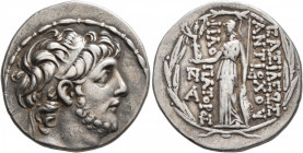 SELEUKID KINGS OF SYRIA. Antiochos IX Eusebes Philopator (Kyzikenos), 114/3-95 BC. Tetradrachm (Silver, 29 mm, 16.23 g, 12 h), Antiochia on the Oronte...