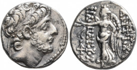 SELEUKID KINGS OF SYRIA. Antiochos IX Eusebes Philopator (Kyzikenos), 114/3-95 BC. Drachm (Silver, 16 mm, 3.19 g, 2 h), Antiochia on the Orontes, seco...