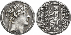 SELEUKID KINGS OF SYRIA. Antiochos X Eusebes Philopator, circa 94-88 BC. Tetradrachm (Silver, 27 mm, 15.61 g, 1 h), Antiochia on the Orontes, first re...