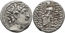 SELEUKID KINGS OF SYRIA. Philip I Philadelphos, circa 95/4-76/5 BC. Tetradrachm (Silver, 25 mm, 15.18 g, 12 h), Uncertain mint in Cilicia or Syria. Di...