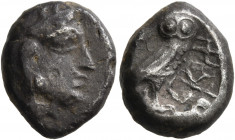 ARABIA, Northwestern. Lihyan (?). Circa 350-250 BC. 'Drachm' (Silver, 15 mm, 4.10 g, 6 h), imitating Athens. Head of Athena to right, wearing crested ...