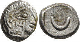 ARABIA, Northwestern. Lihyan. Circa 2nd-1st centuries BC. Drachm (Silver, 14 mm, 2.72 g, 9 h), imitating Athens. Devolved helmeted head of Athena to r...