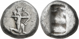 PERSIA, Achaemenid Empire. Time of Darios I to Xerxes I, circa 505-480 BC. Siglos (Silver, 15 mm, 5.29 g), Lydo-Milesian standard, Sardes. Persian kin...