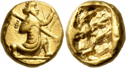 PERSIA, Achaemenid Empire. Time of Darios I to Xerxes II, circa 485-420 BC. Daric (Gold, 16 mm, 8.50 g), Sardes. Persian king or hero in kneeling/runn...