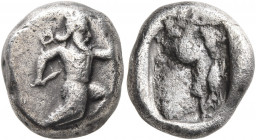 PERSIA, Achaemenid Empire. Time of Artaxerxes II to Artaxerxes III, circa 375-340 BC. Siglos (Silver, 15 mm, 5.12 g), Lydo-Milesian standard, Sardes o...