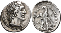 PTOLEMAIC KINGS OF EGYPT. Ptolemy II Philadelphos, 285-246 BC. Tetradrachm (Silver, 30 mm, 14.11 g, 12 h), uncertain mint 9, on Cyprus, before circa 2...