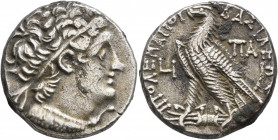 PTOLEMAIC KINGS OF EGYPT. Cleopatra III & Ptolemy IX Soter II (Lathyros), 116-107 BC. Tetradrachm (Silver, 24 mm, 13.69 g, 12 h), Alexandria, RY 10 = ...