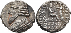 KINGS OF PARTHIA. Gotarzes II, circa 40-51. Tetradrachm (Billon, 27 mm, 13.47 g, 1 h), Seleukeia on the Tigris, SE 360, Daisios = May AD 48. Diademed ...