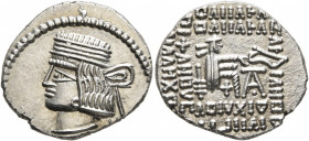 KINGS OF PARTHIA. Pakoros I, circa 78-120. Drachm (Silver, 19 mm, 3.85 g, 12 h), Ekbatana. Diademed and draped bust of Pakoros I to left. Rev. Archer ...