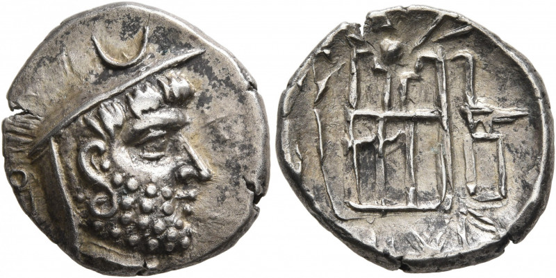 KINGS OF PERSIS. Darios (Darev) I, late 2nd century BC. Drachm (Silver, 18 mm, 4...