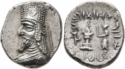 KINGS OF PERSIS. Darios (Darev) II, 1st century BC. Drachm (Silver, 18 mm, 4.17 g, 6 h), Istakhr (Persepolis). Diademed and draped bust of Darios II t...