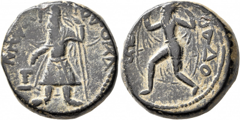 INDIA, Kushan Empire. Kanishka I, circa 127/8-152. Tetradrachm (Bronze, 24 mm, 1...