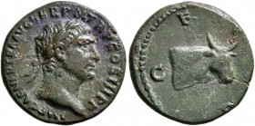THRACE. Deultum. Trajan, 98-117. AE (Orichalcum, 18 mm, 3.27 g, 6 h), AD 100. IMP CAE NER TRA AVG GER P M TR P COS III P P Laureate head of Trajan to ...