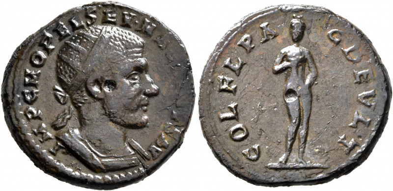 THRACE. Deultum. Macrinus, 217-218. AE (Bronze, 24 mm, 7.93 g, 7 h). IMP C M OPE...