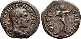 THRACE. Deultum. Philip I, 244-249. AE (Bronze, 22 mm, 6.14 g, 7 h). IMP M IVL PHILIPPVS AVG Laureate, draped and cuirassed bust of Philip I to right,...