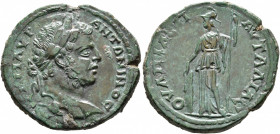 THRACE. Pautalia. Caracalla, 198-217. Tetrassarion (Bronze, 30 mm, 15.80 g, 7 h). AYT K M AYP ANTΩNINOC Laureate head of Caracalla to right. Rev. OYΛΠ...