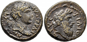 MYSIA. Pergamum. Trajan, 98-117. Hemiassarion (Bronze, 16 mm, 3.70 g, 6 h), circa 113/4. ΑΥΤ ΤΡΑΙΑΝ[ΟС C]ЄB Laureate head of Trajan to right. Rev. ΖΕΥ...