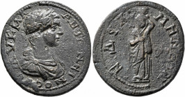 CARIA. Cidramus. Elagabalus, 218-222. Tetrassarion (Bronze, 33 mm, 16.21 g, 5 h). AY K M A ANTΩNЄINOC CЄ Laureate, draped and cuirassed bust of Elagab...