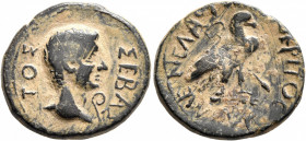 PHRYGIA. Amorium. Augustus, 27 BC-AD 14. Assarion (Bronze, 21 mm, 5.34 g, 1 h), Menelaos, son of Menekrates, magistrate. ΣΕΒΑΣΤΟΣ Bare head of Augustu...
