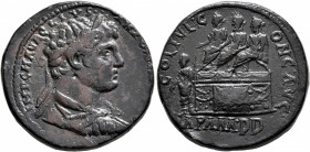 PHRYGIA. Apameia. Caracalla, 198-217. 'Sestertius' (Bronze, 31 mm, 23.54 g, 1 h). IMP C M AURELIVS• •ANTONINVS Laureate, draped and cuirassed bust of ...