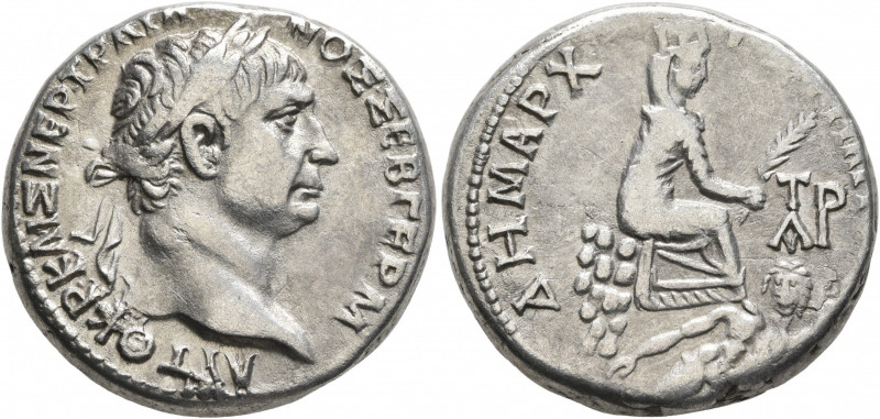 CILICIA. Tarsus. Trajan, 98-117. Tetradrachm (Silver, 24 mm, 14.41 g, 6 h), 100....