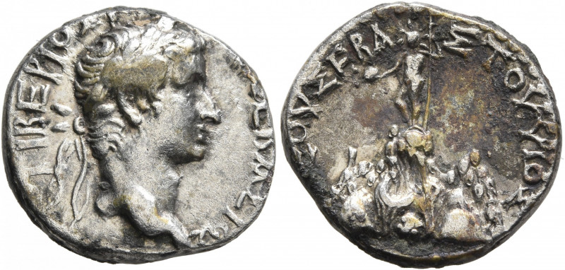 CAPPADOCIA. Caesaraea-Eusebia. Tiberius, 14-37. Drachm (Silver, 18 mm, 3.77 g, 1...