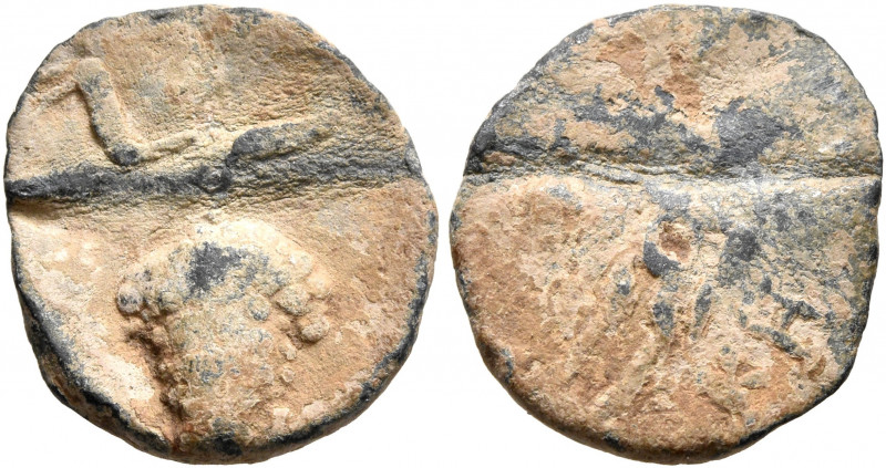 ASIA MINOR. Uncertain. 2nd-3rd centuries. Tessera (Lead, 16 mm, 1.87 g). Grape b...