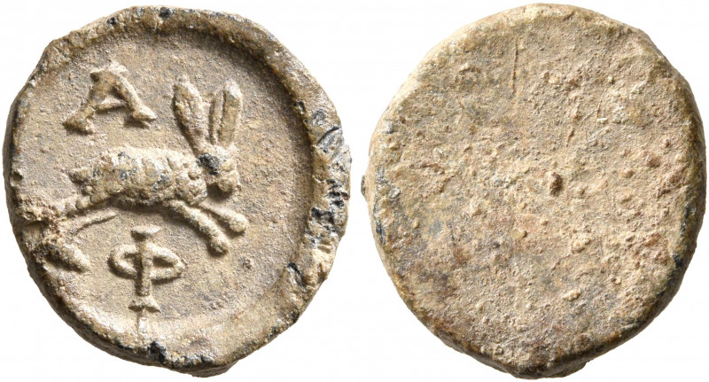 ASIA MINOR. Uncertain. 2nd-3rd centuries. Tessera (Lead, 15 mm, 3.12 g). A/Φ Har...