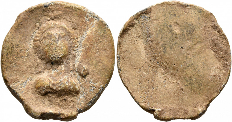 ASIA MINOR. Uncertain. 2nd-3rd centuries. Tessera (Lead, 25 mm, 6.28 g). Draped ...