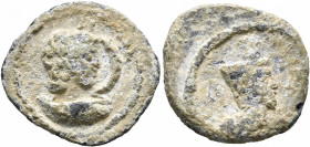 EGYPT. Antinoöpolis (?). Circa 2nd-3rd centuries. Tessera (Lead, 22 mm, 5.19 g, 4 h), year 4 of an uncertain era. Draped bust of Antinoüs to right, se...