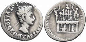 Augustus, 27 BC-AD 14. Denarius (Silver, 19 mm, 3.52 g, 7 h), uncertain Spanish mint (Colonia Patricia or Tarraco?), 18-17 BC. S•P•Q•R•IMP•CAESARI•[AV...
