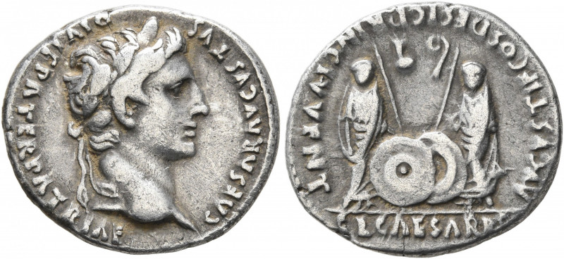 Augustus, 27 BC-AD 14. Denarius (Silver, 19 mm, 3.66 g, 6 h), Lugdunum, 2 BC-AD ...