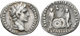 Augustus, 27 BC-AD 14. Denarius (Silver, 19 mm, 3.66 g, 6 h), Lugdunum, 2 BC-AD 4. CAESAR AVGVSTVS DIVI F PATER PATRIAE Laureate head of Augustus to r...