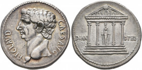 Claudius, 41-54. Cistophorus (Silver, 21 mm, 10.77 g, 6 h), Ephesus, circa 41-42. TI CLAVD CAES•AVG Bare head of Claudius to left. Rev. DIAN - EPHE Te...